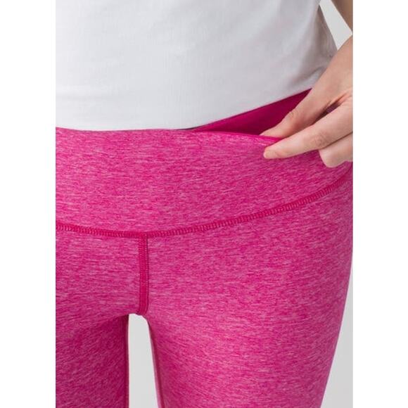 Lululemon Wunder Under Crop Leggings Heathered Jewelled Magenta Size 4 - Picture 6 of 9